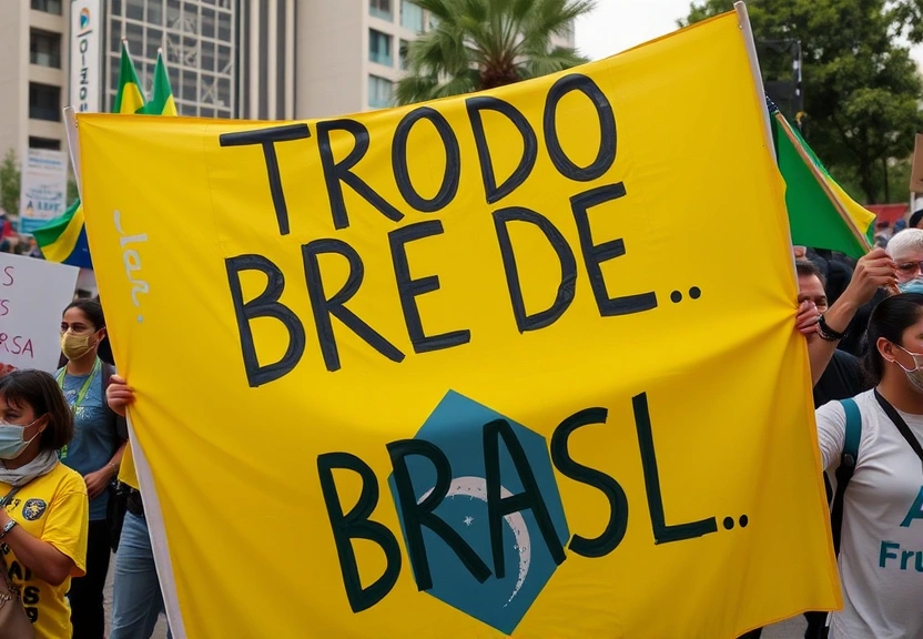 Representação visual de Protestos em Todo o Brasil: Artistas se Unem Contra PEC da Blindagem e Anistia a Bolsonaro