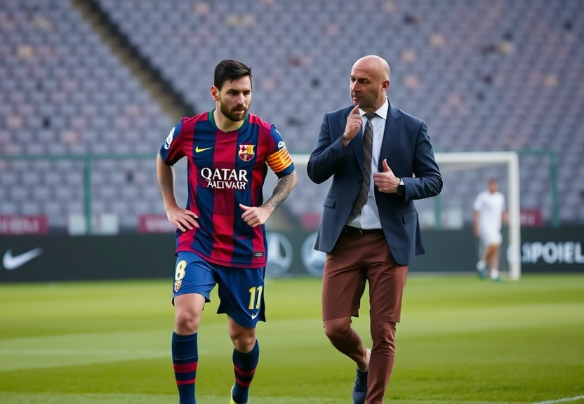 Representação visual de A marca de Messi e Guardiola que o Barcelona tenta repetir contra o Real Madrid e o que assistir no Disney+