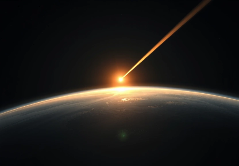 Representação visual de Cometa interestelar 3I/ATLAS se aproxima da Terra após passar pelo Sol.