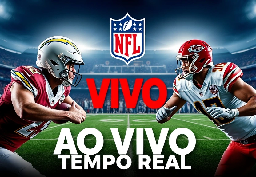Representação visual de NFL AO VIVO: siga tudo de Chargers x Chiefs em TEMPO REAL