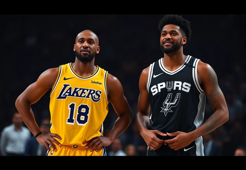 Representação visual de NBA AO VIVO: o Los Angeles Lakers encara o San Antonio Spurs  agora no Disney+