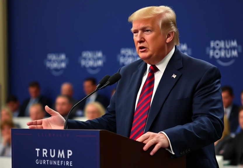 Representação visual de Trump faz aguardado discurso em Davos em meio a tensões sem precedentes com Europa pela Groenlândia