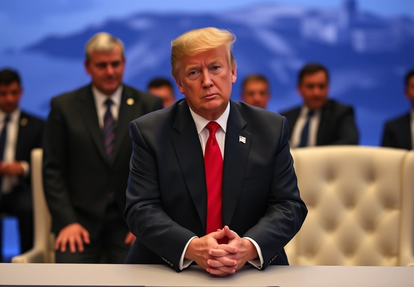 Representação visual de Trump exige em Davos negociações imediatas para anexar Groenlândia, mas insiste que não usará força