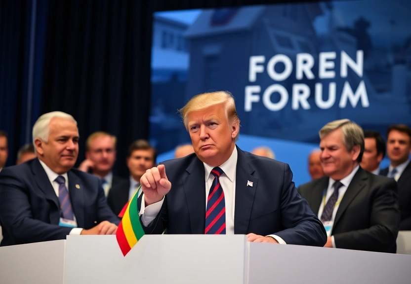 Representação visual de Os recados de Trump sobre Groenlândia, Venezuela e tarifas a líderes globais em Davos em meio a escalada de tensão
