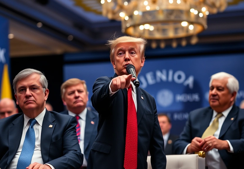 Representação visual de Os recados de Trump sobre Groenlândia, Venezuela e tarifas a líderes globais em Davos em meio a escalada de tensão