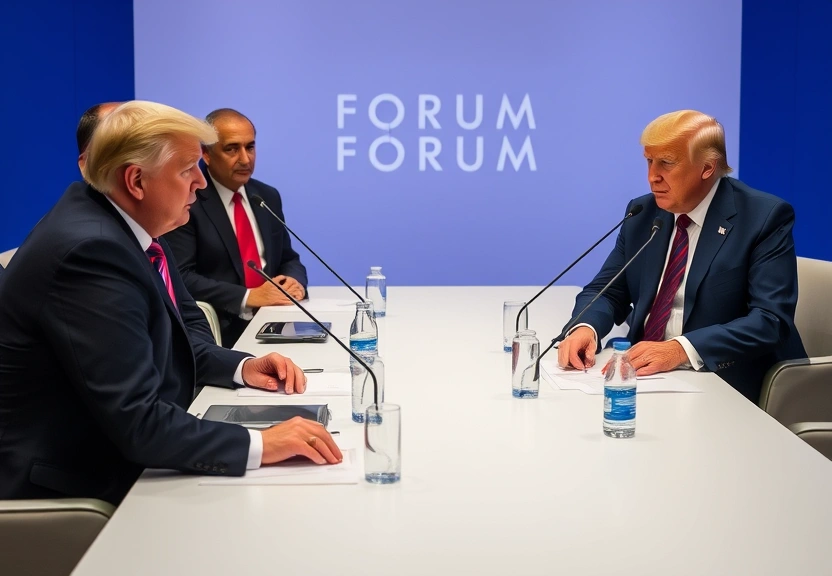 Representação visual de Os recados de Trump sobre Groenlândia, Venezuela e tarifas a líderes globais em Davos em meio a escalada de tensão