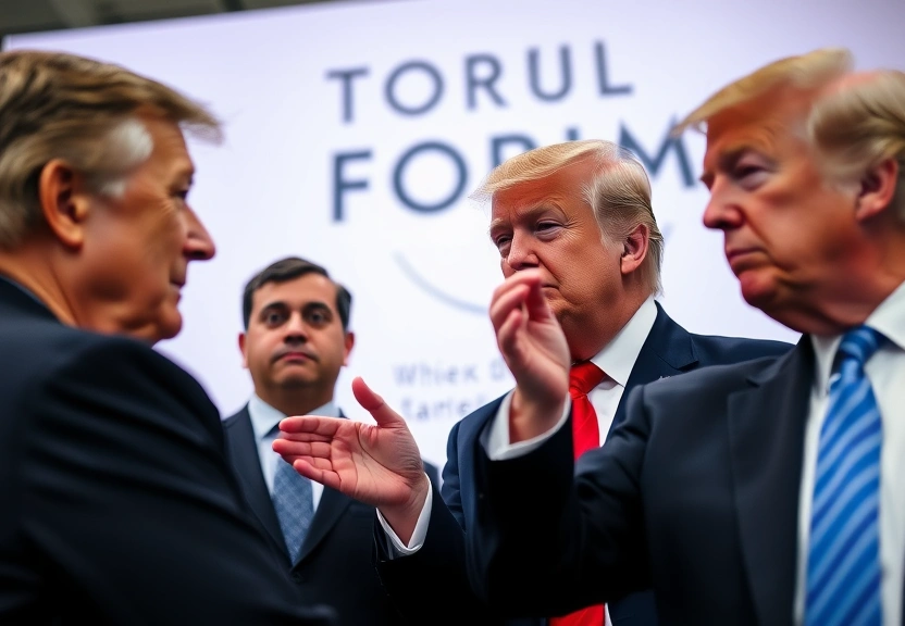 Representação visual de Os recados de Trump sobre Groenlândia, Venezuela e tarifas a líderes globais em Davos em meio a escalada de tensão