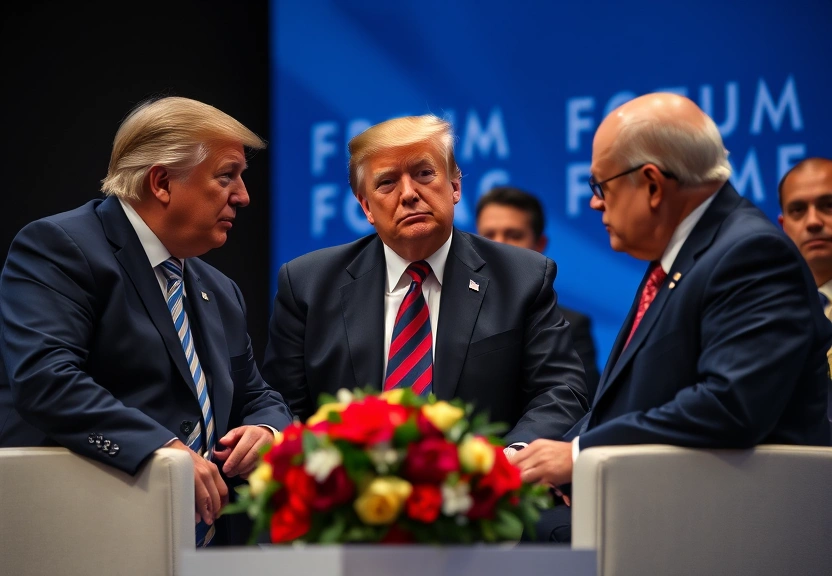 Representação visual de Os recados de Trump sobre Groenlândia, Venezuela e tarifas a líderes globais em Davos em meio a escalada de tensão