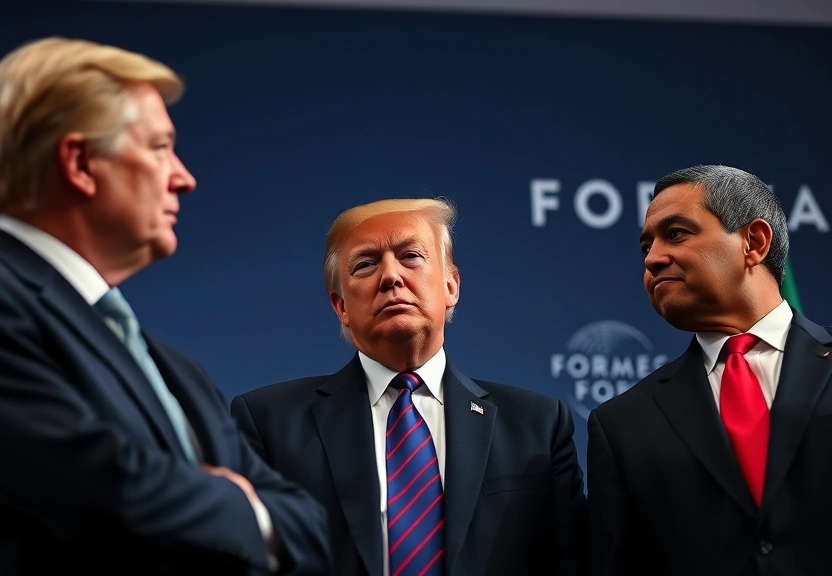 Representação visual de Os recados de Trump sobre Groenlândia, Venezuela e tarifas a líderes globais em Davos em meio a escalada de tensão