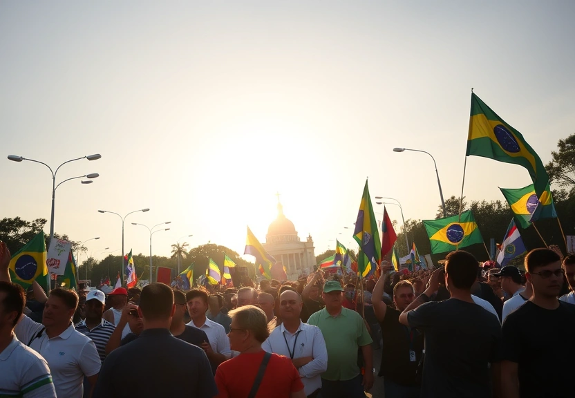 Representação visual de Em imagens: como foi a chegada da marcha de apoiadores de Bolsonaro a Brasília